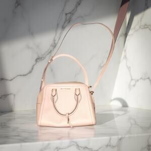 Michael Kors Ayden Leather Ballet (Light Pink) Medium Dome Satchel Handbag